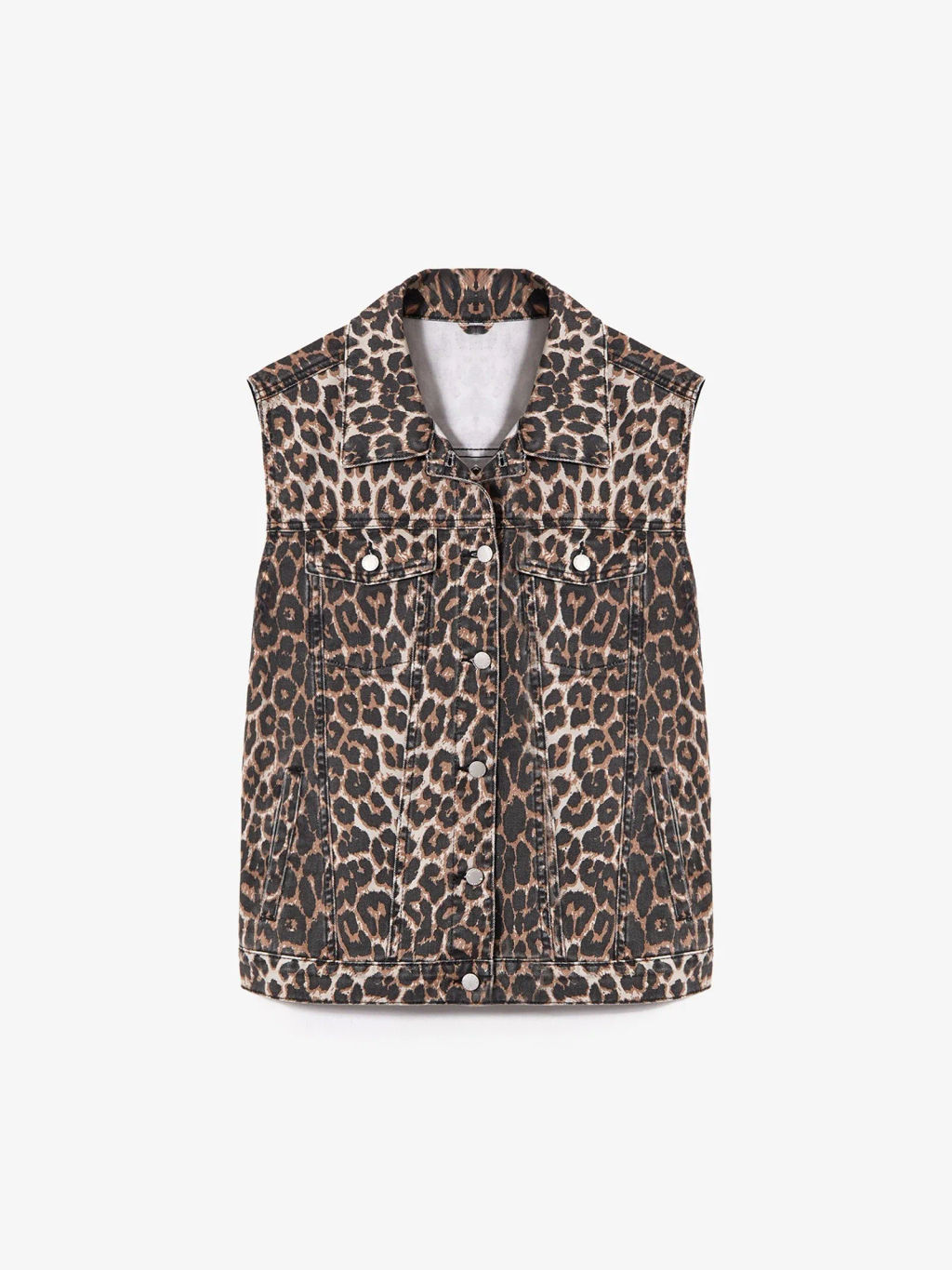 ЕМКА / Джинсовый жилет с леопардовым принтом - Emka фото 8