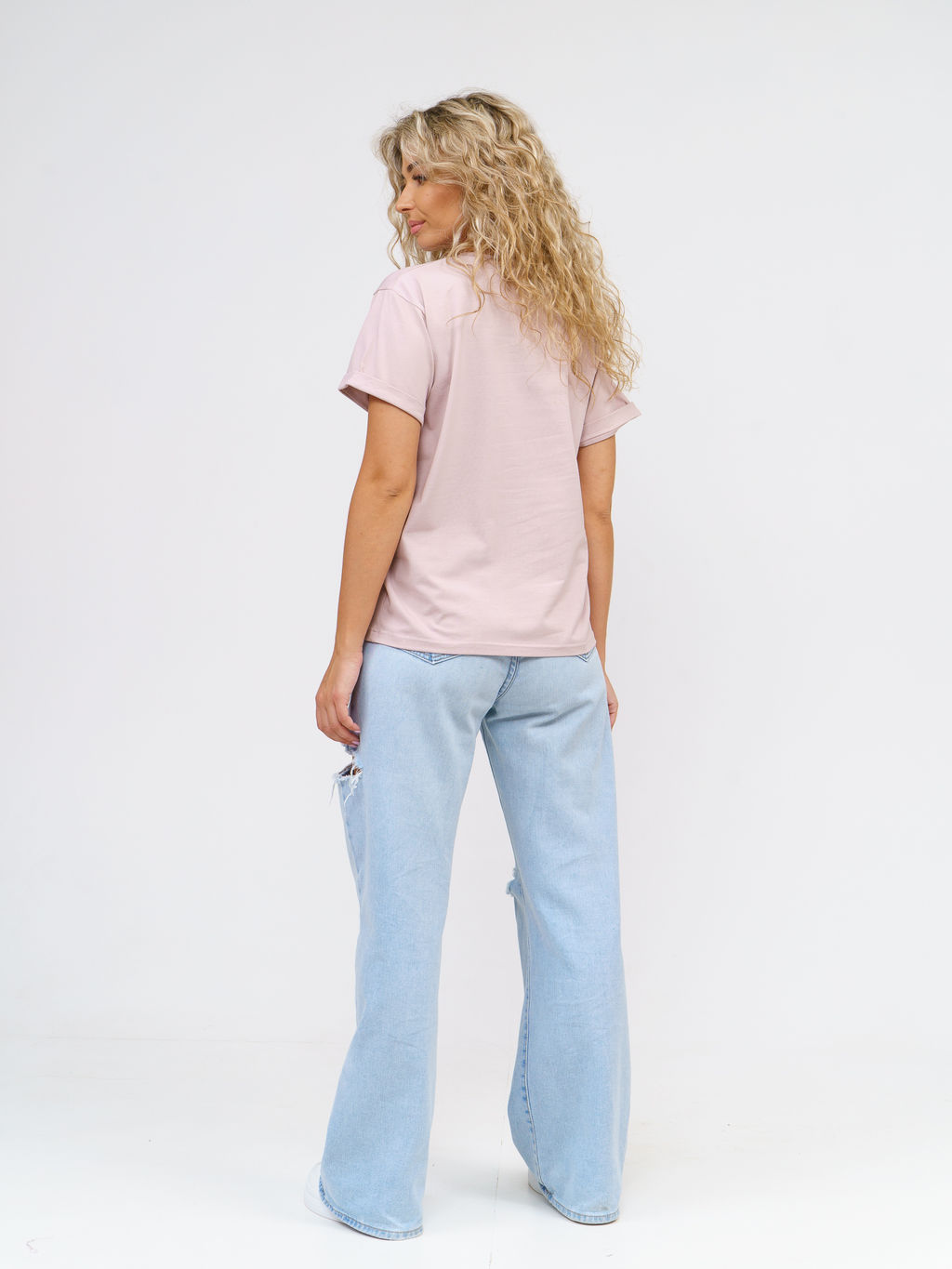 Футболка Хлопок 95%, лайкра 5% Классика аква - Ивассорти фото 26