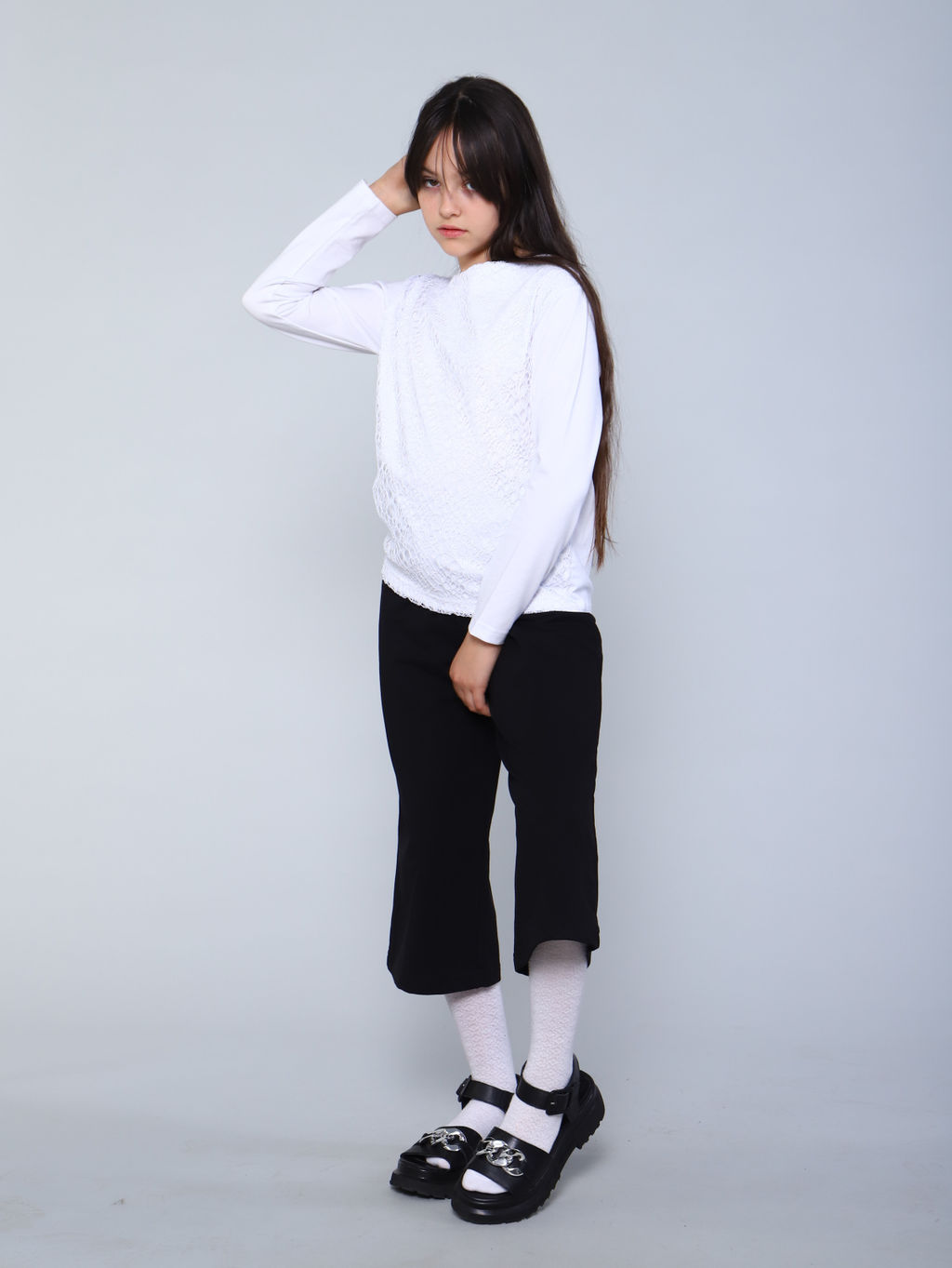 Лонгслив Брианна белый - Ладошки фото 4