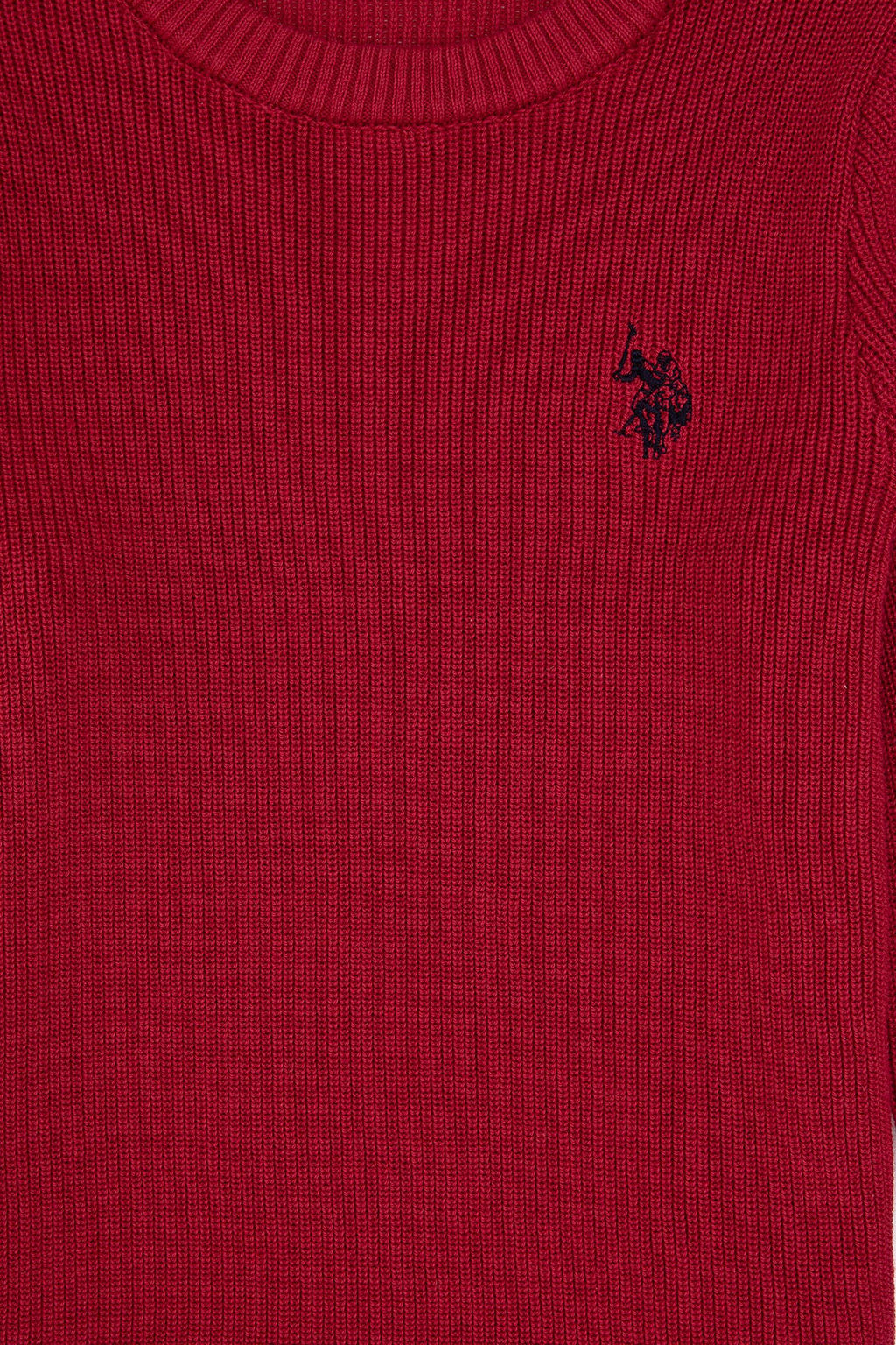 K_z _ocuk Koyu Frambuaz Bisiklet Yaka Basic Kazak - U.s. polo assn фото 3