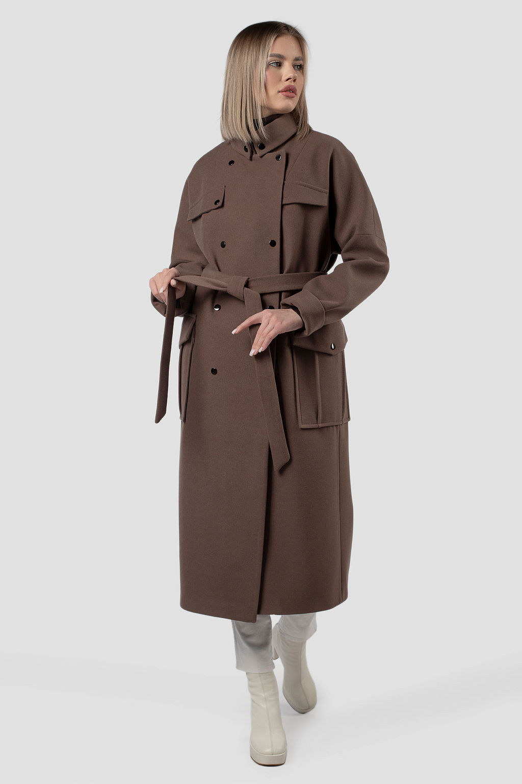 01-11939 Пальто женское демисезонное (пояс) - El podio фото 9