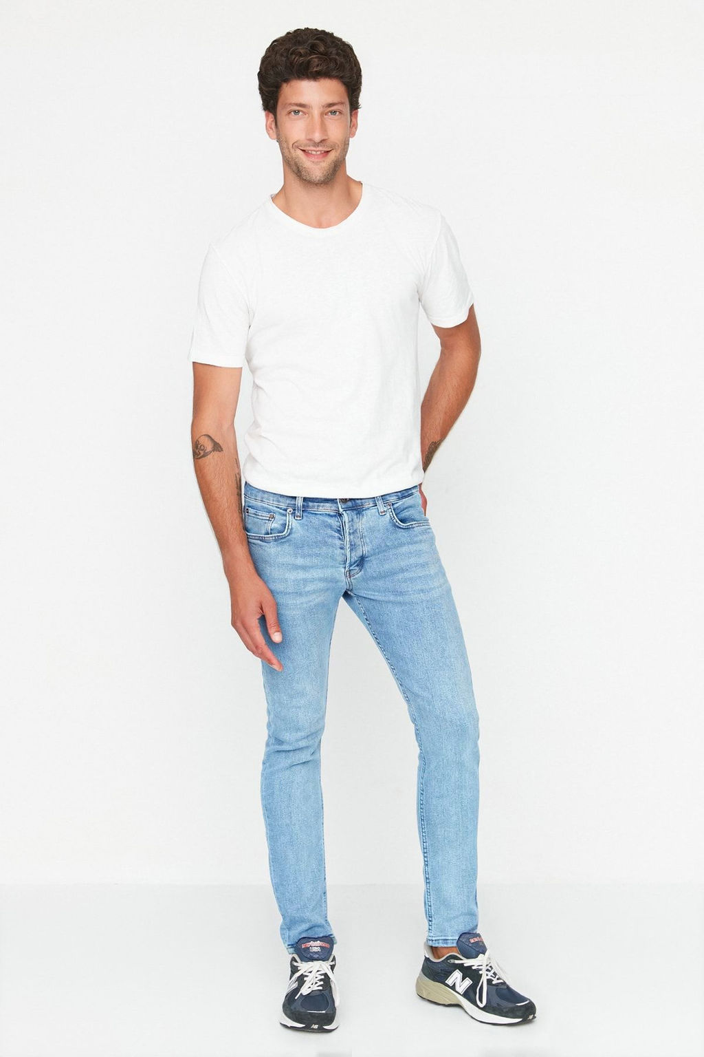 TRENDYOL MAN Siyah Skinny Fit Esnek Kumas Dar Kesim Jeans TMNAW23JE00047 - Trendyolmilla фото 51