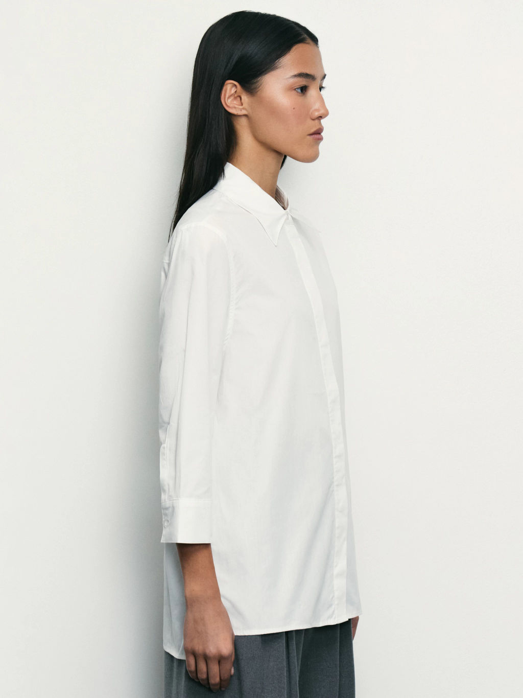 Рубашка из хлопка с рукавом 7/8 / Zarina фото 4