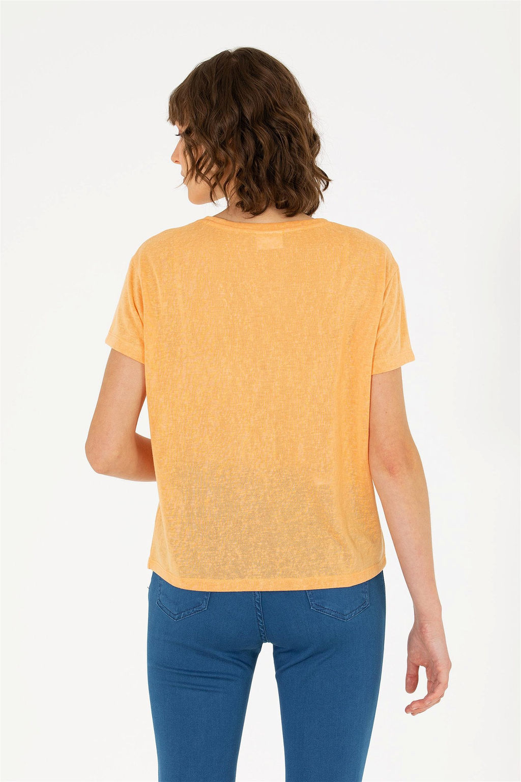 U. S. Polo Assn Женская оранжевая футболка с круглым вырезом - U.s. polo assn фото 12