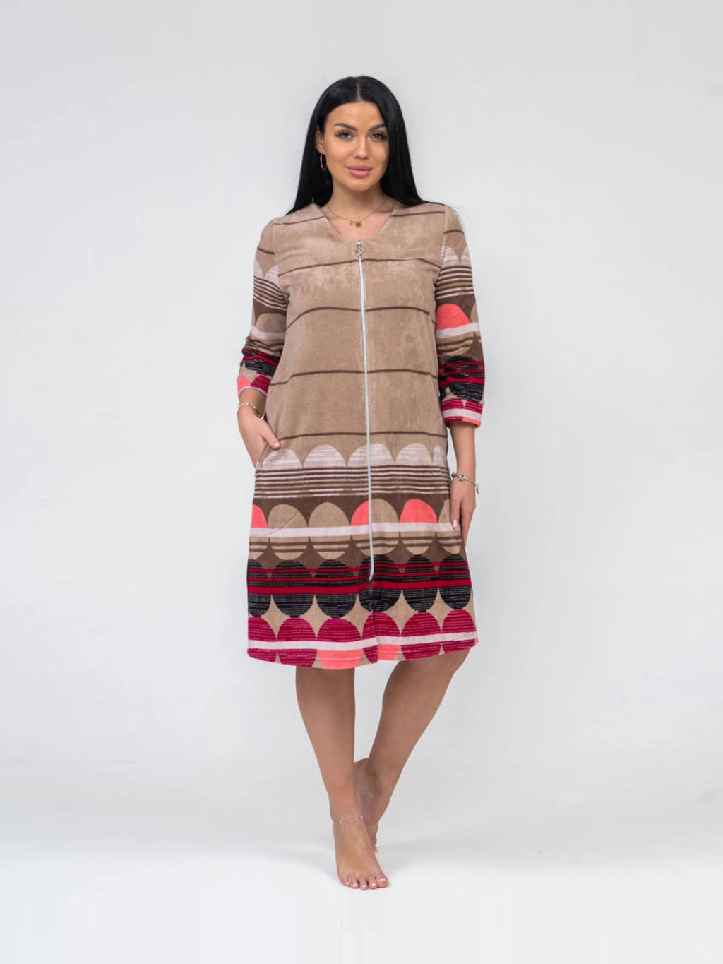 Халат женский, цвет бежевый