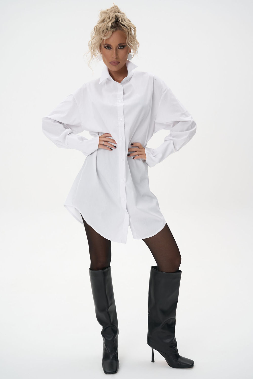 Платье рубашка Пэрис (белый) - Эльза фото 5