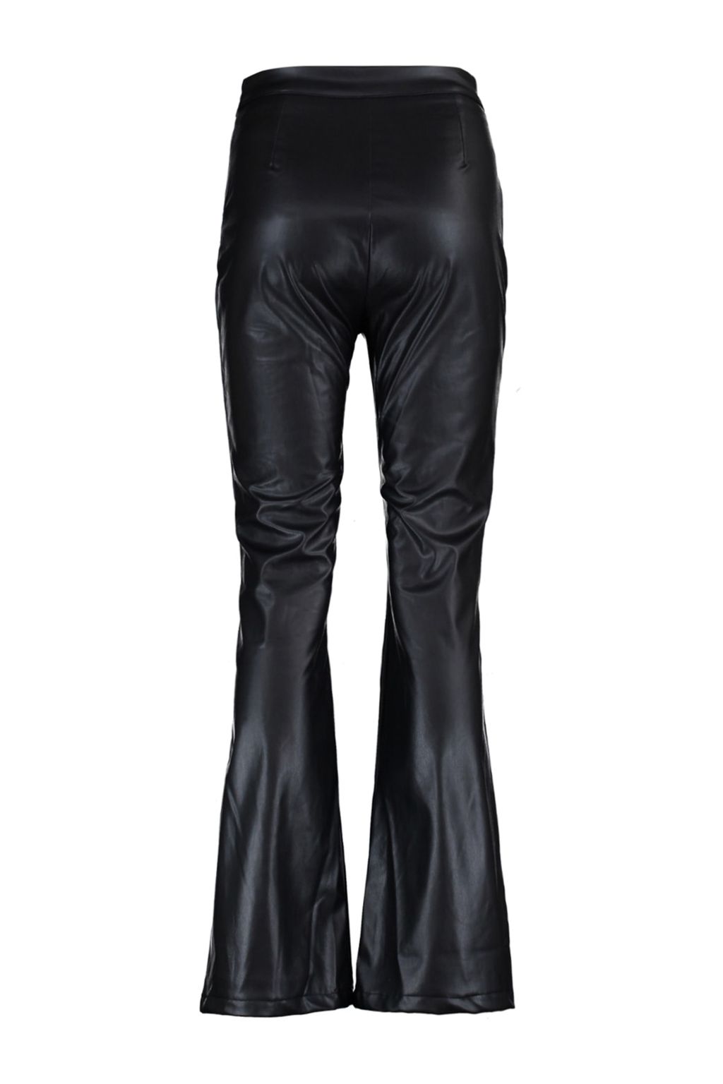 TRENDYOLMILLA Siyah Flare Ispanyol Paca Dokuma Suni Deri Pacas? Y?rtmac Detayl? Pantolon TWOAW23PL00056  фото 8