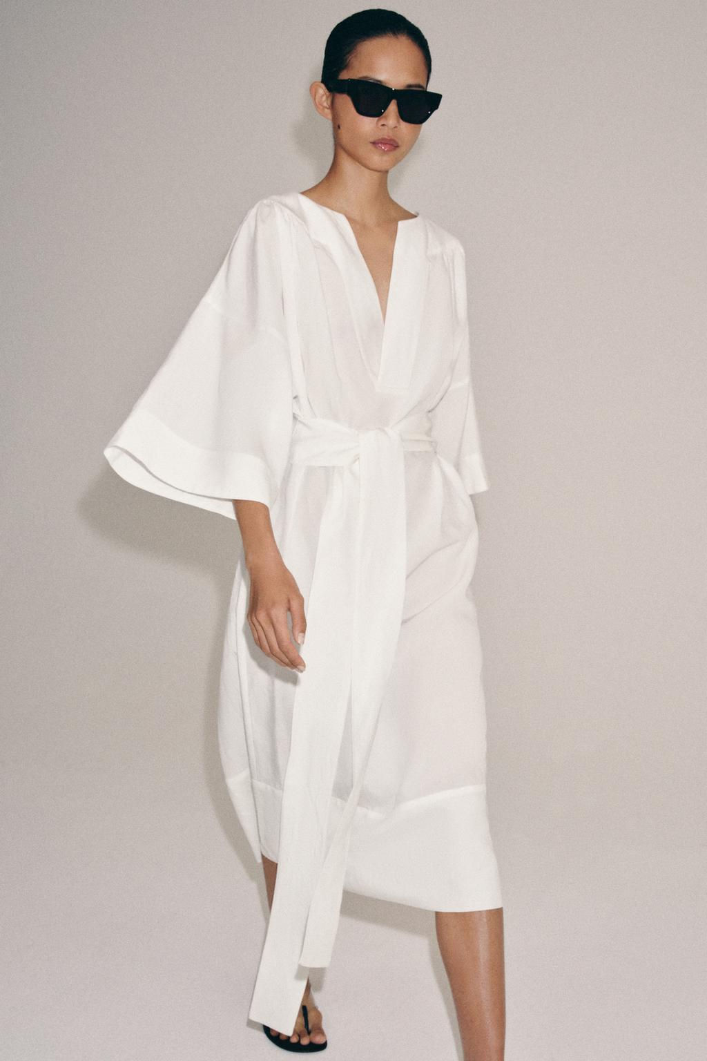 VESTIDO T?NICA CINTUR?N ZW COLLECTION / Blanco - Zara фото 12