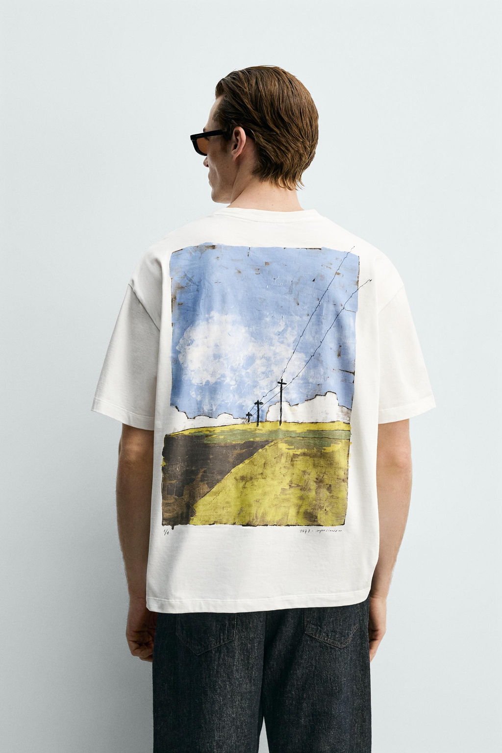 CAMISETA ESTAMPADO PAISAJE / Blanco