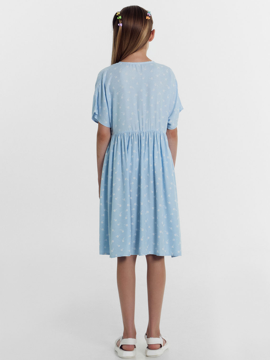 Платье для девочек нежно-голубое с цветами - Mark formelle фото 4