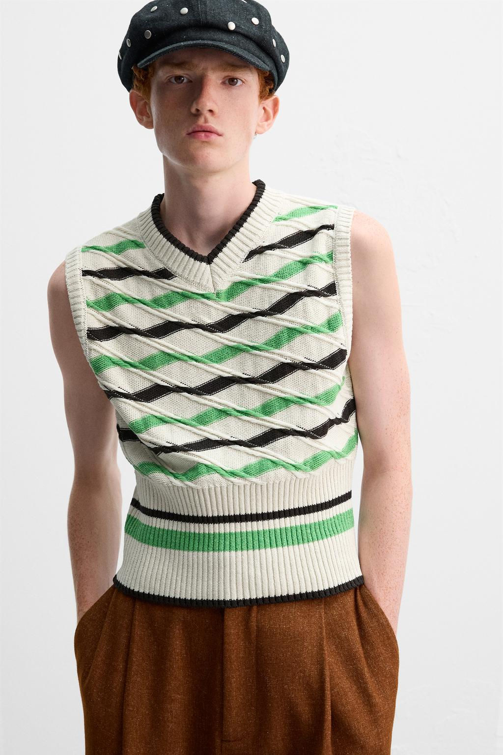STRIPED KNIT WAISTCOAT X HARRY LAMBERT - Zara фото 5