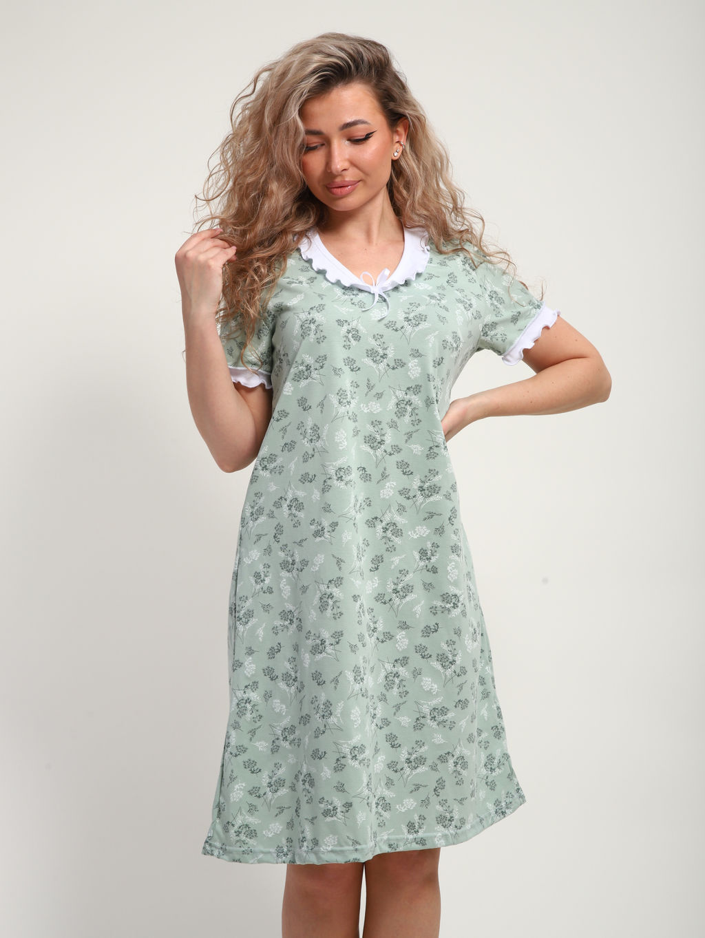 М431 Сорочка Зефирка(светлый хаки)