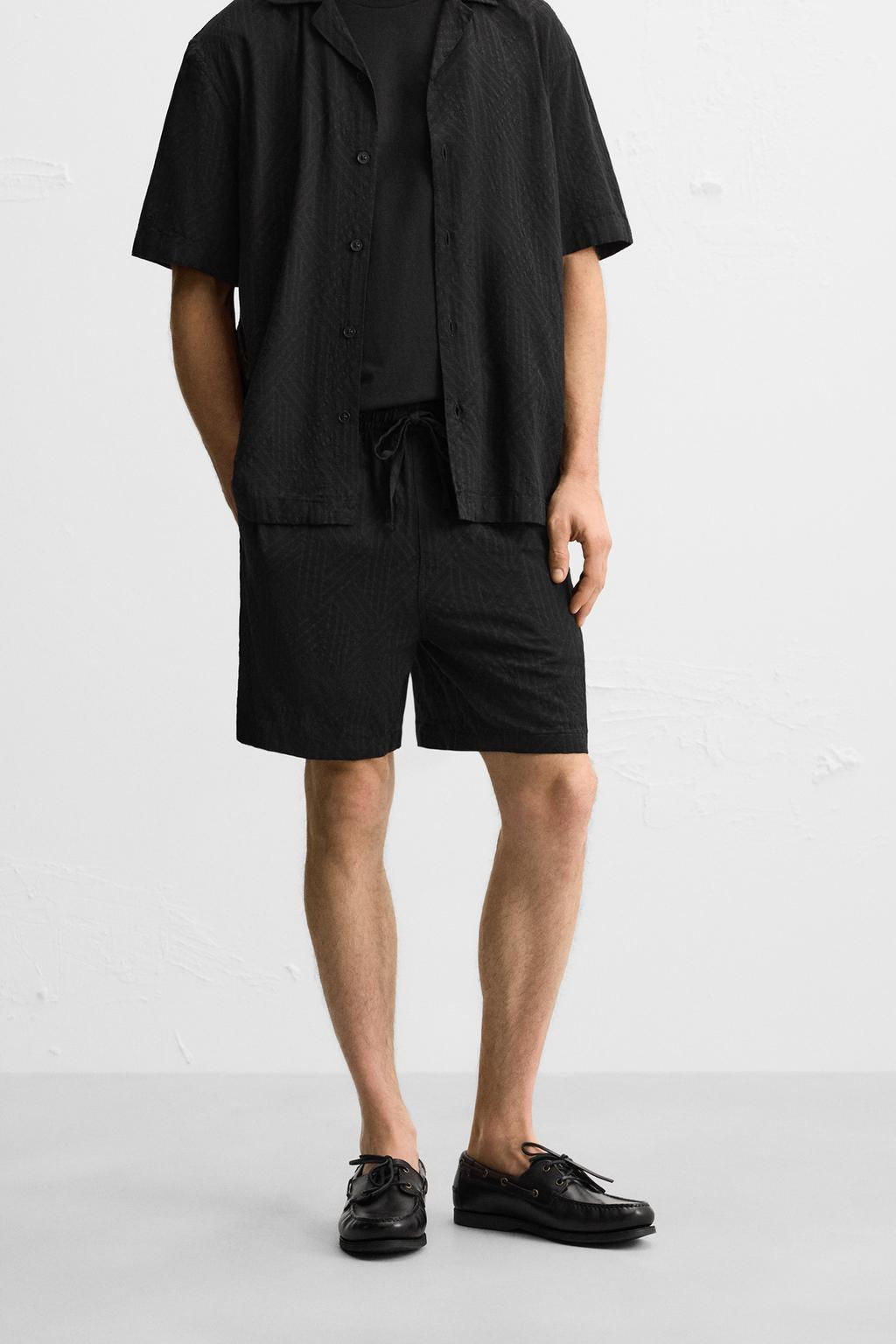 GEOMETRIC JACQUARD BERMUDA SHORTS - Zara фото 12
