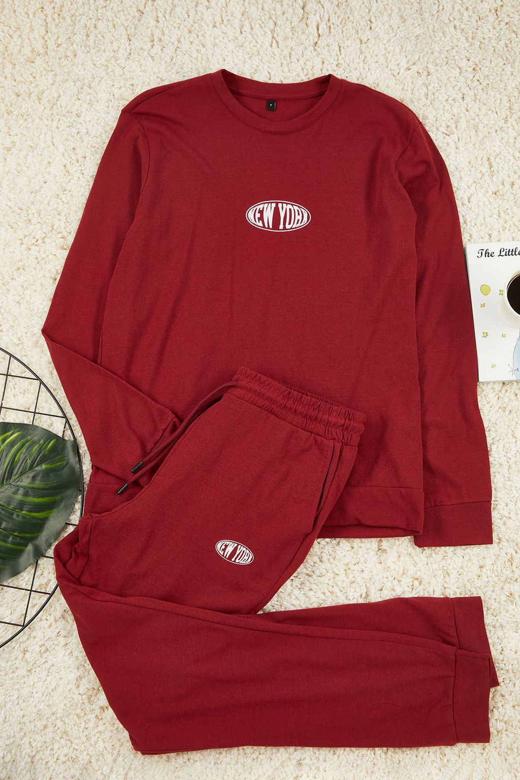 TRENDYOL MAN Erkek Lacivert Regular Fit Bask?l? Orme Pijama Tak?m? TMNAW25PT00002 - Trendyolmilla фото 6