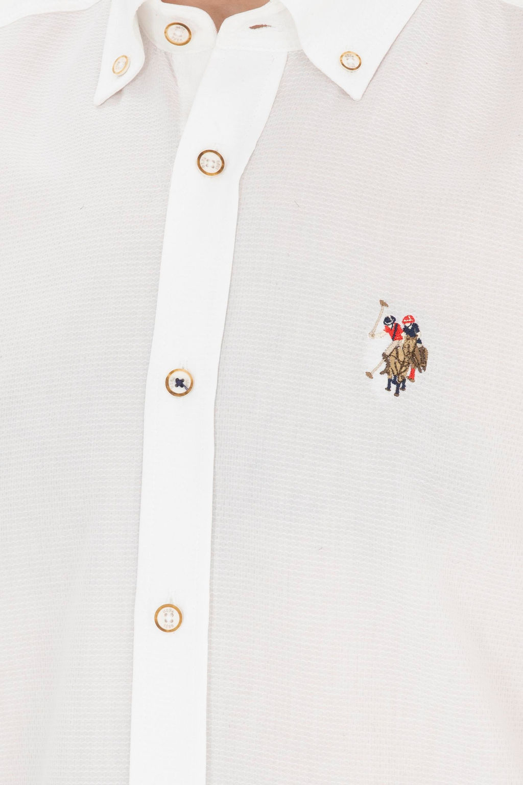 Мужская белая базовая рубашка с длинным рукавом - U.s. polo assn фото 7