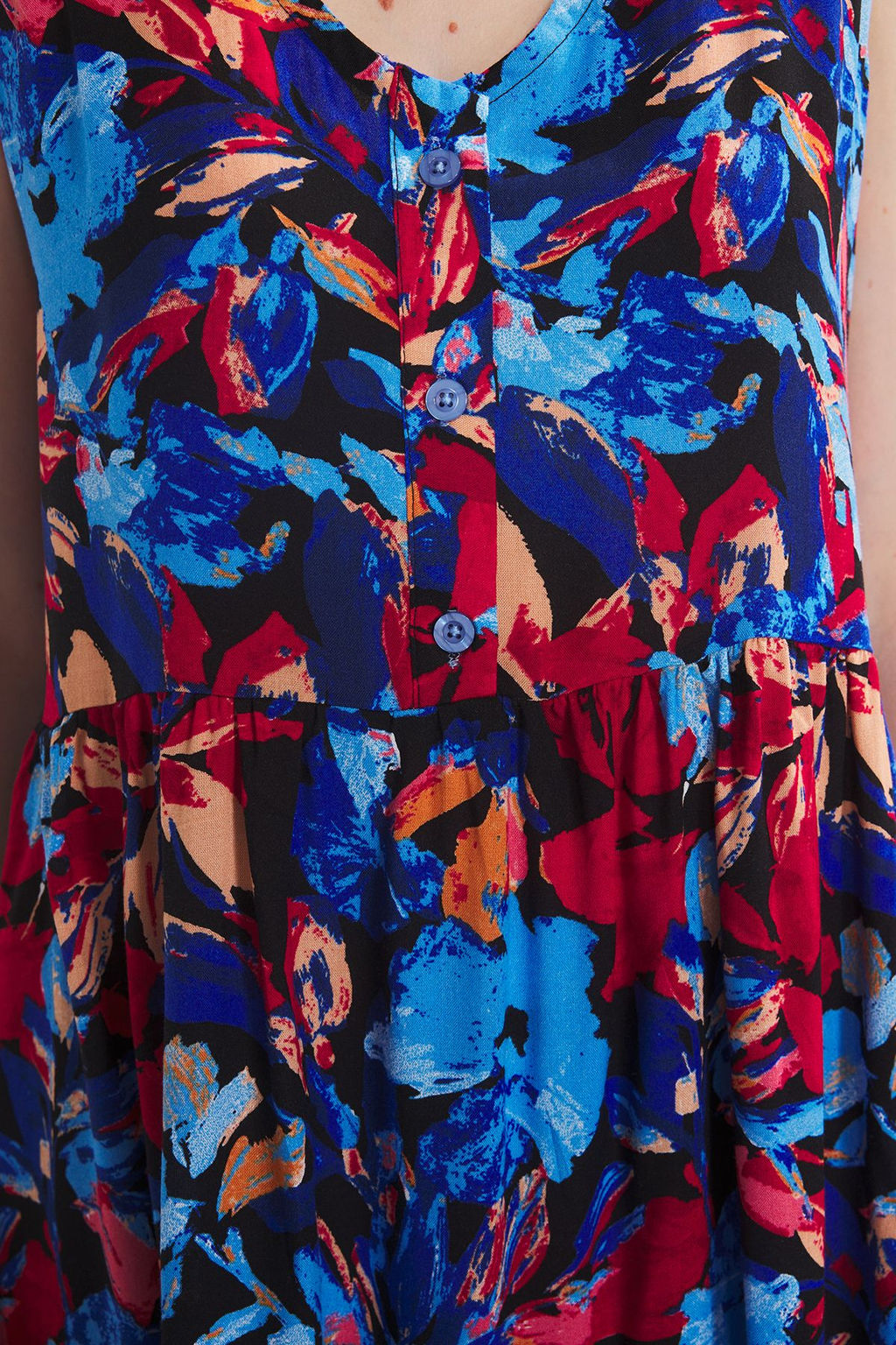 Siyah Cicekli Midi Dokuma Elbise TWOSS25EL00767 - Trendyolmilla фото 8