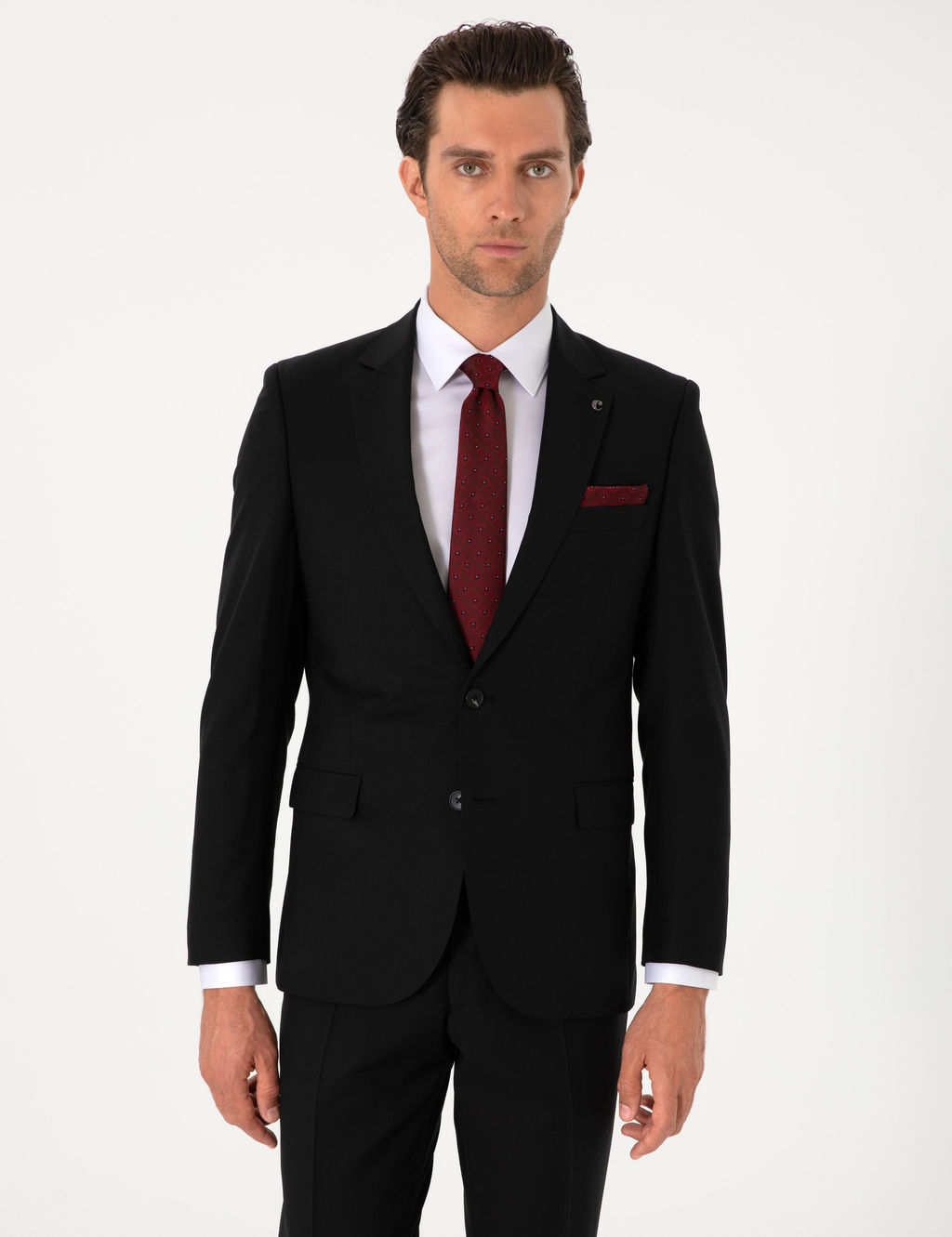 Siyah Slim Fit %100 Y_n Mono Yaka Tak_m Elbise - Cacharel фото 3