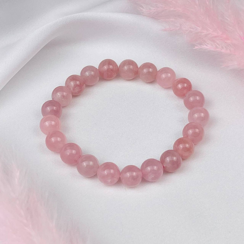 Браслет из мадагаскарского Розового кварца 17 см