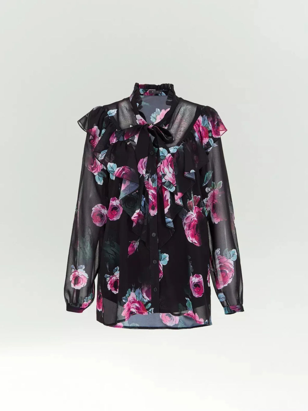 ЕМКА / Рубашка из шифона с цветочным принтом - Emka фото 5