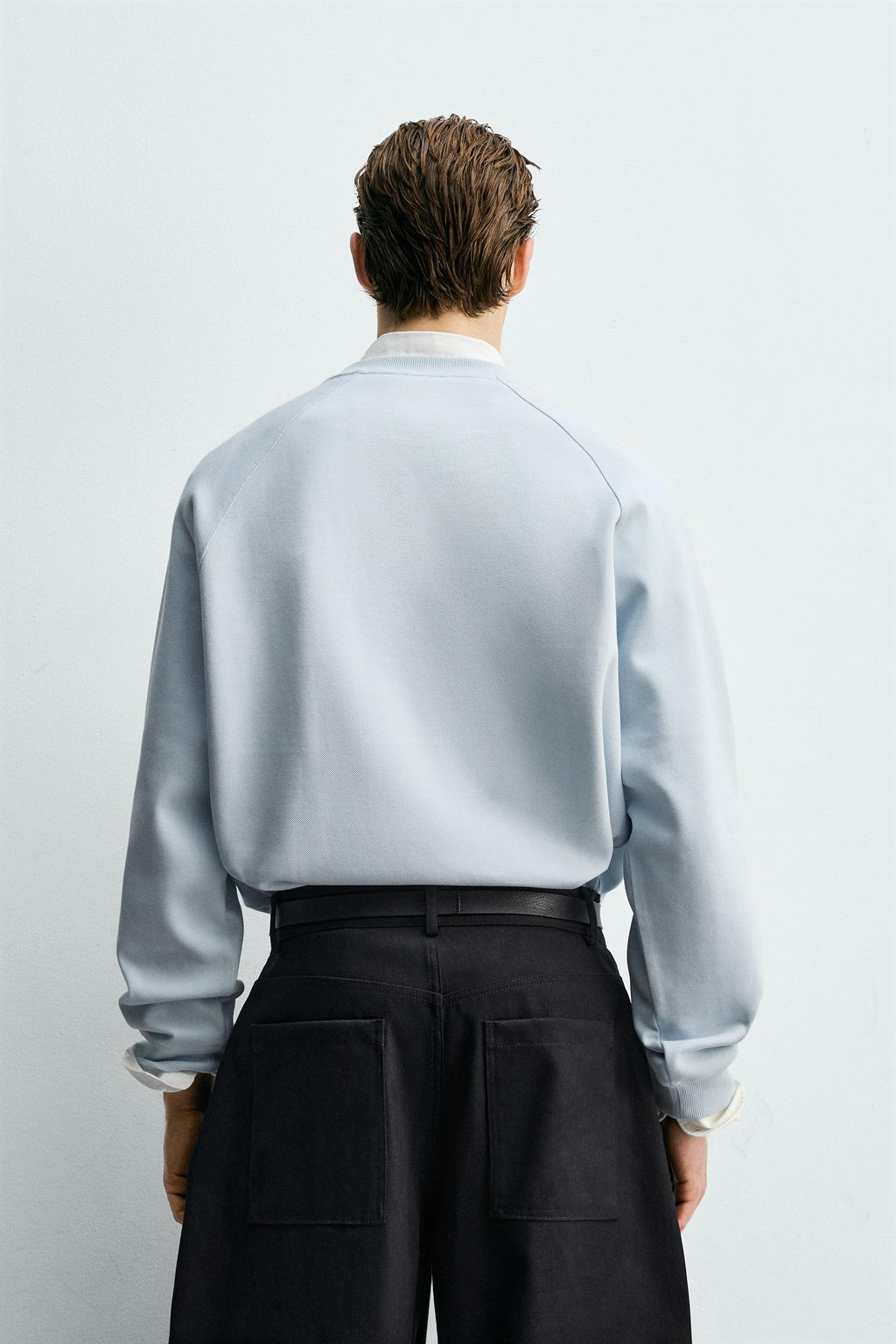 WASHED PIQU_ TEXTURED SWEATSHIRT - Zara фото 3