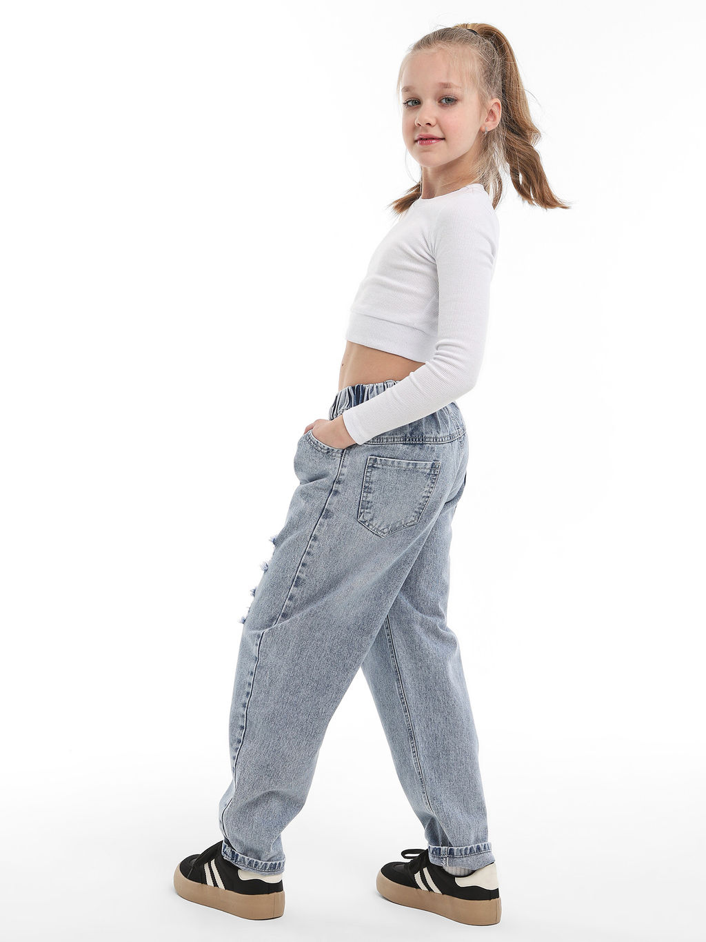 Джинсы-бананы для девочек - СИНЯЯ МОДА фото 12