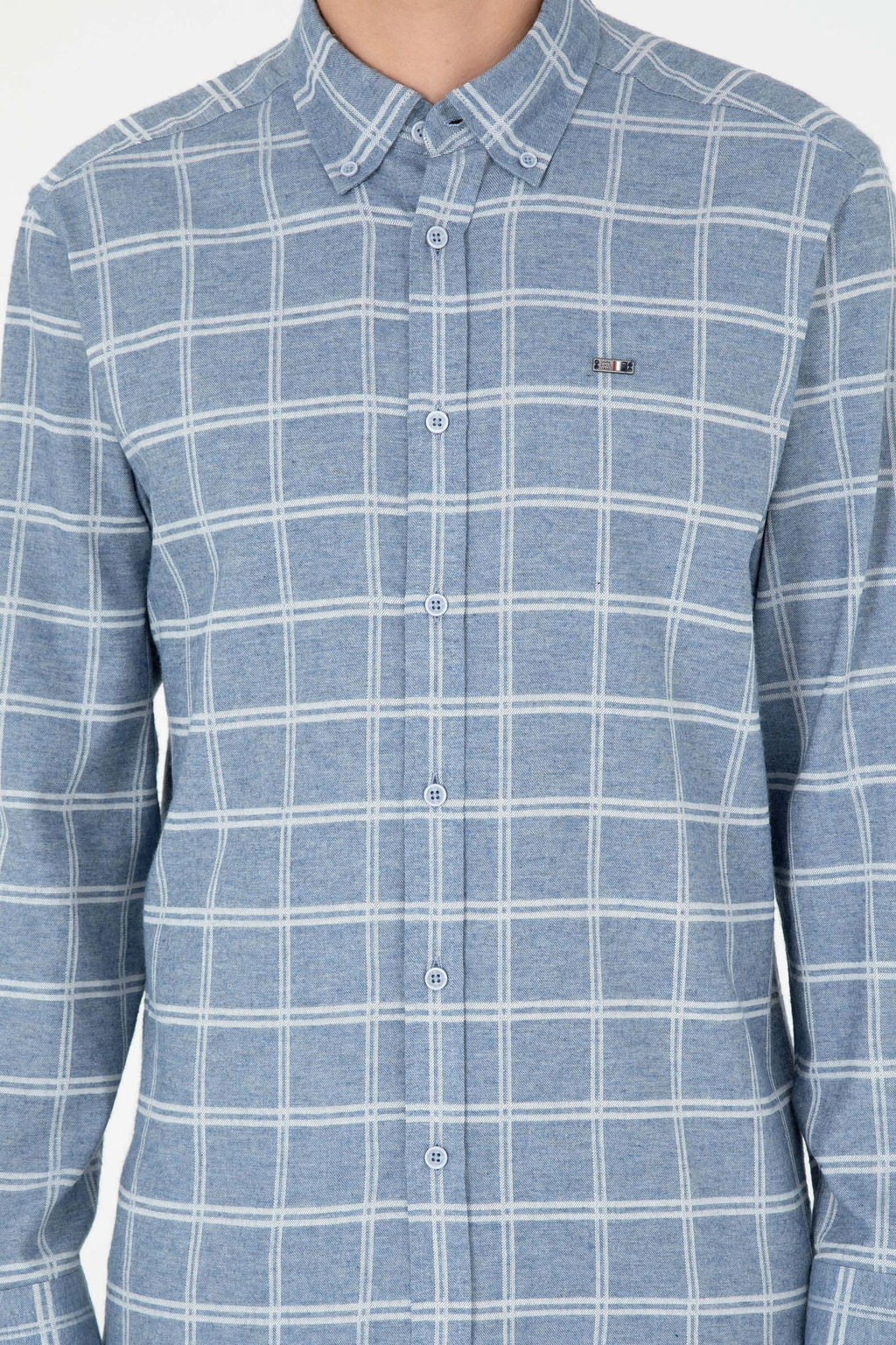 Мужская голубая рубашка с длинным рукавом - U.s. polo assn фото 6