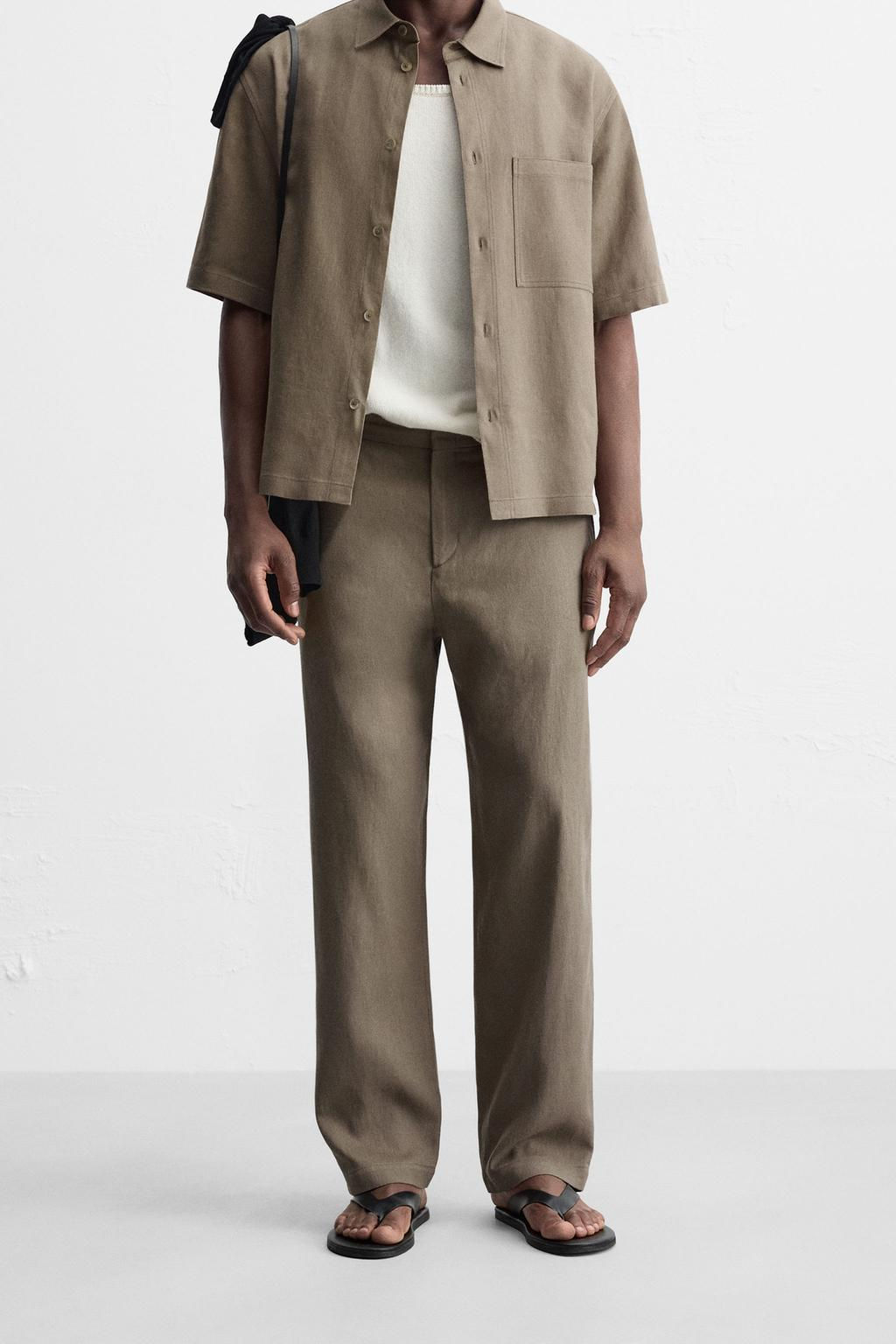 VISCOSE-JUTE TROUSERS - Zara фото 15