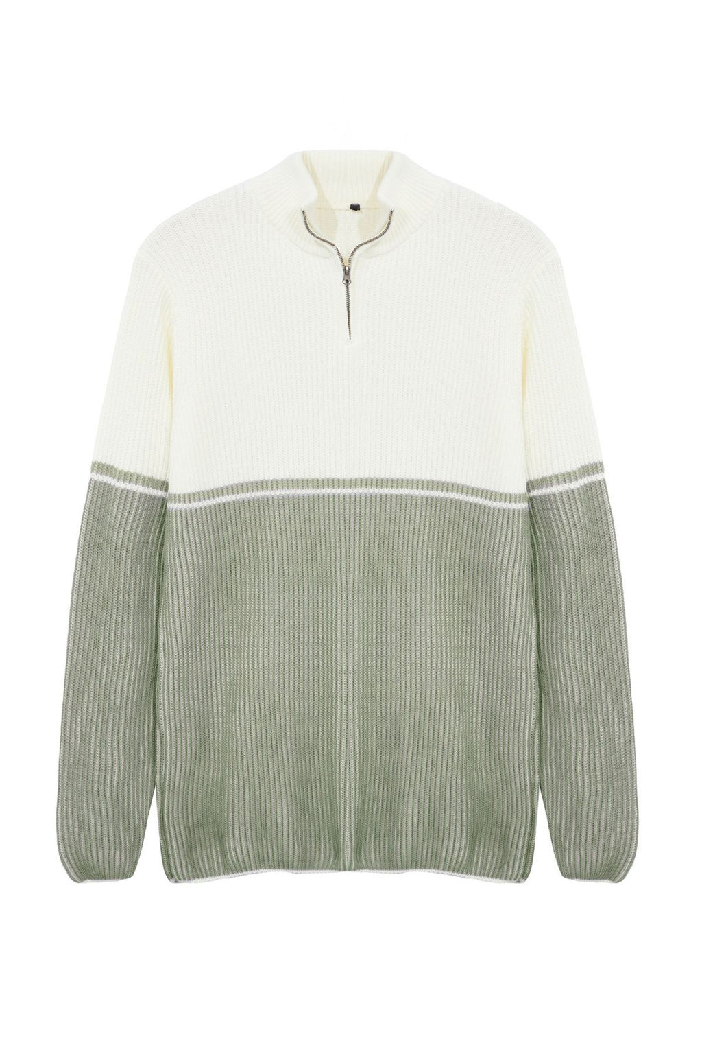 TRENDYOL MAN Yesil Regular Dik Yaka Renk Bloklu Kazak TMNAW25KZ00006 - Trendyolmilla фото 6