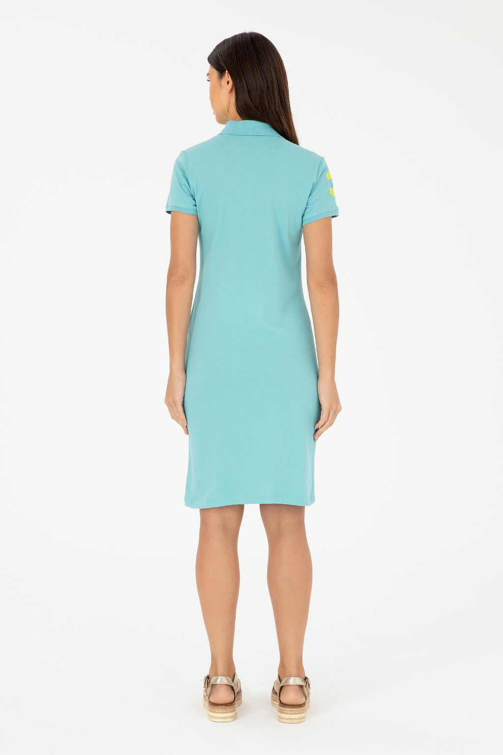 Женское мятное трикотажное платье - U.s. polo assn фото 4