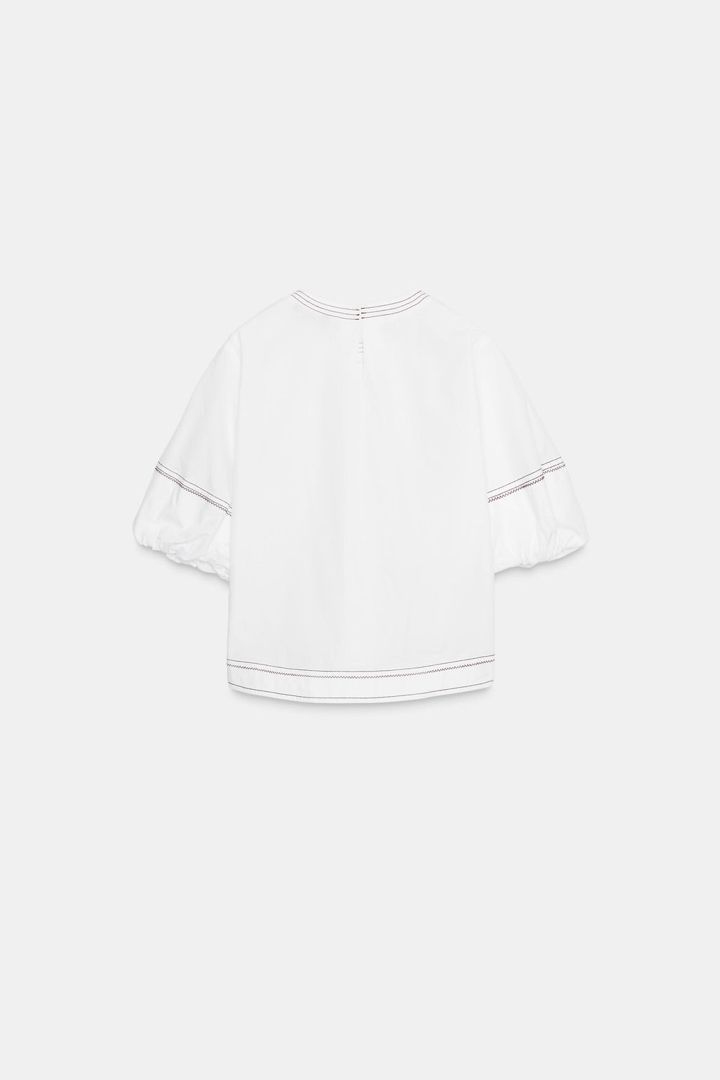 PUFF SLEEVE TOPSTITCH SHIRT - Zara фото 7
