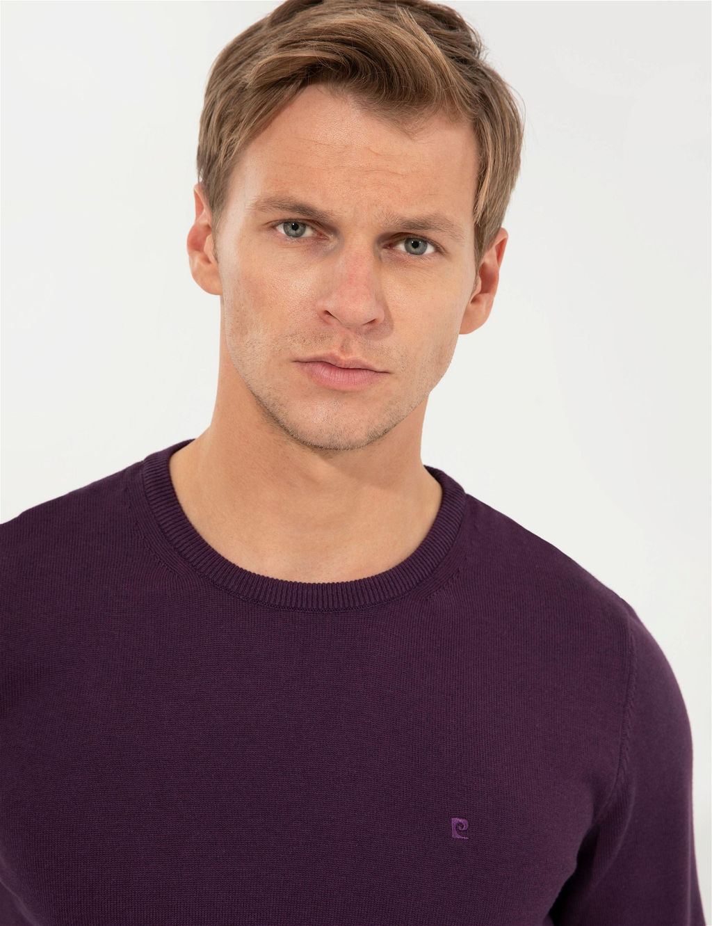 Mor Slim Fit Bisiklet Yaka Basic Triko Kazak - Pierre cardin фото 2