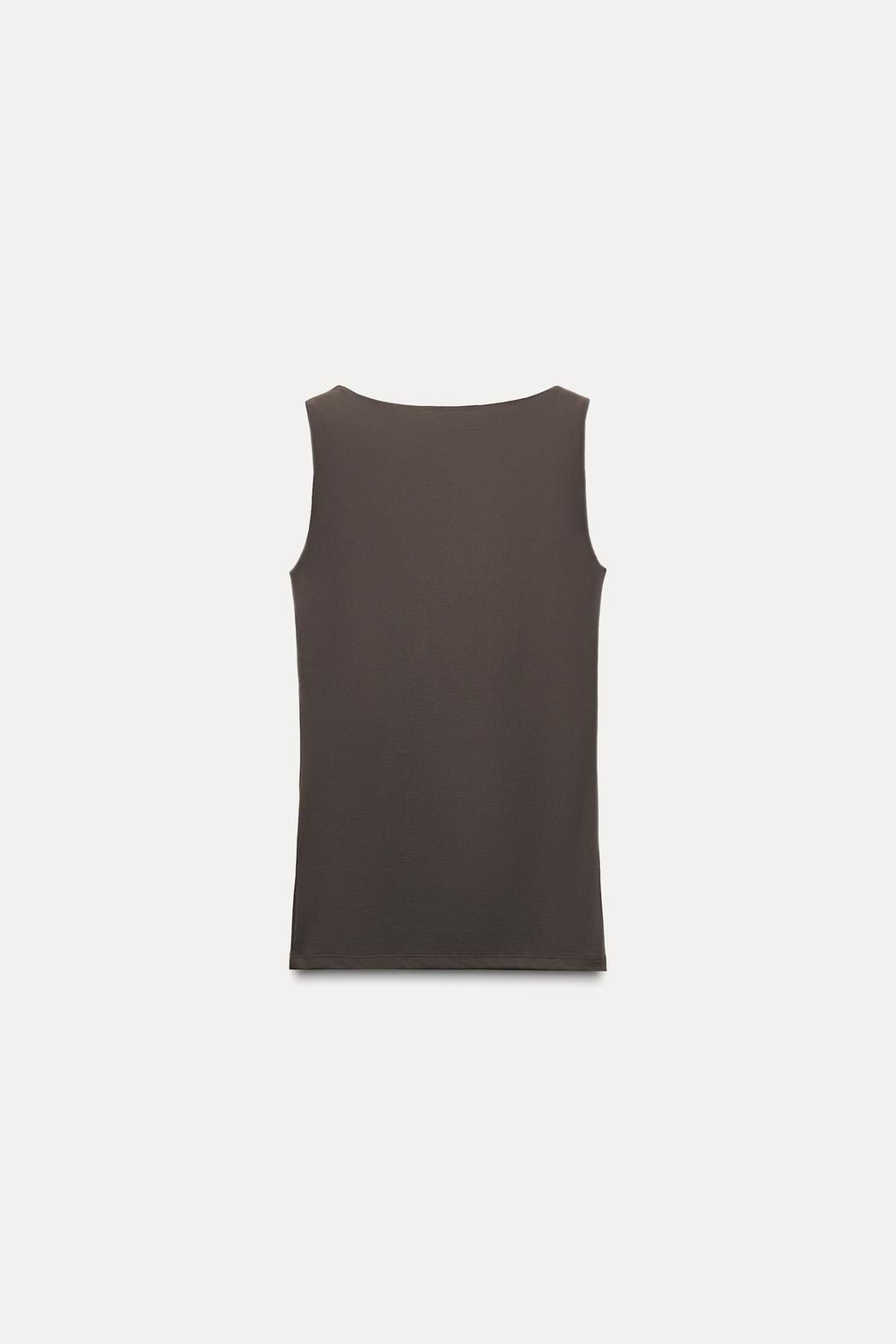 WIDE STRAP POLYAMIDE VEST TOP - Zara фото 34