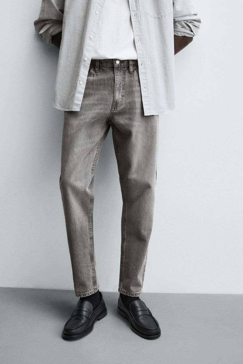 JEANS SLIM TAPERED FIT / Gris - Zara фото 5