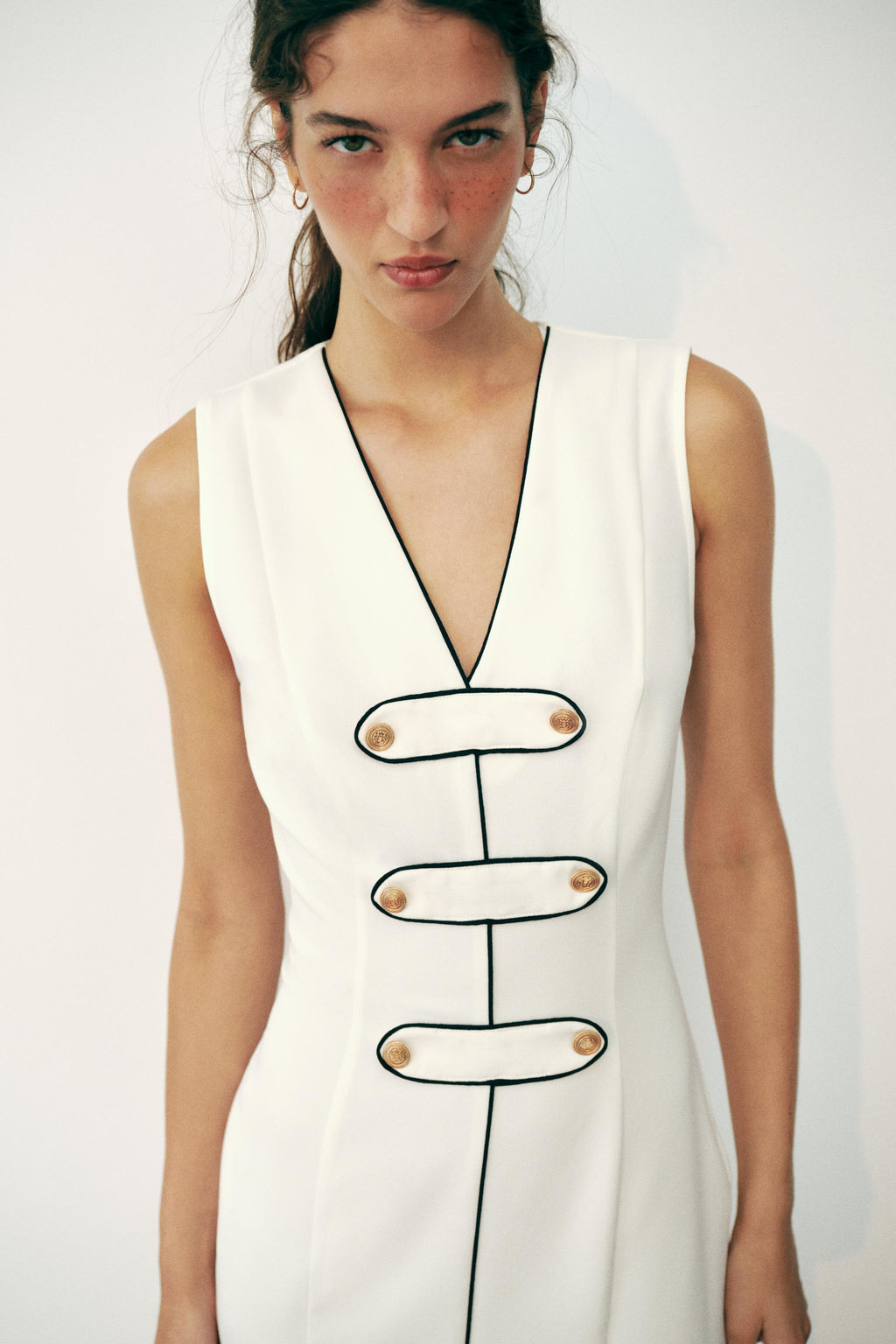 VESTIDO MIDI ALAMARES VIVOS CONTRASTE / Blanco - Zara фото 2