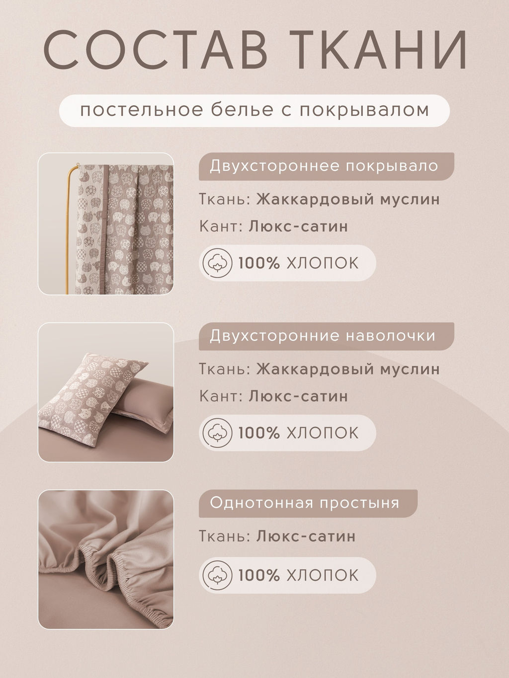 Комплект постельного белья на резинке Сатин Aurora Veil с Покрывалом AVR003 180*200*25;160*200*25;140*200*25 Евро - Ситрейд фото 5