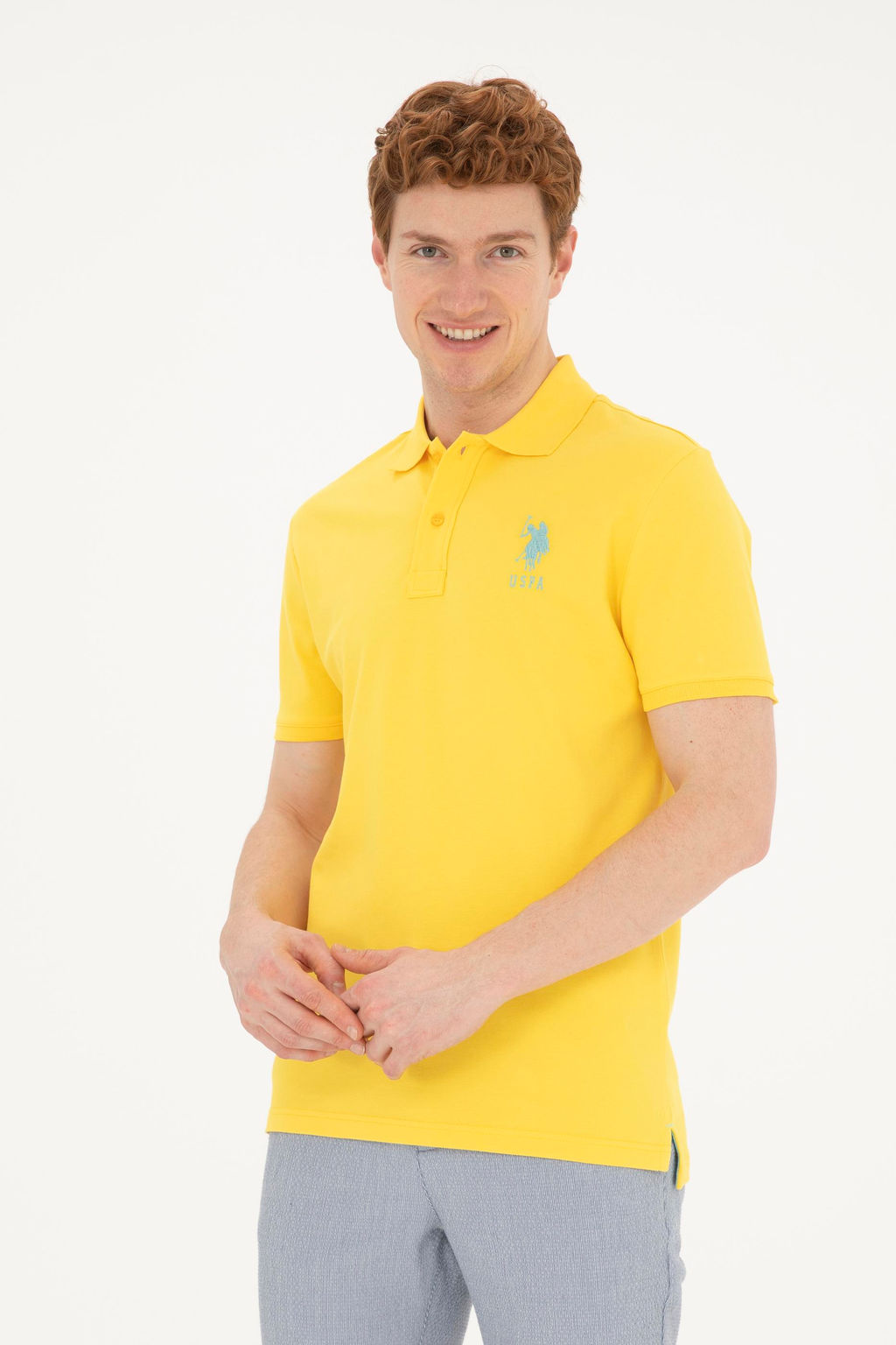 U. S. Polo Assn / Мужская желтая базовая футболка - U.s. polo assn фото 8