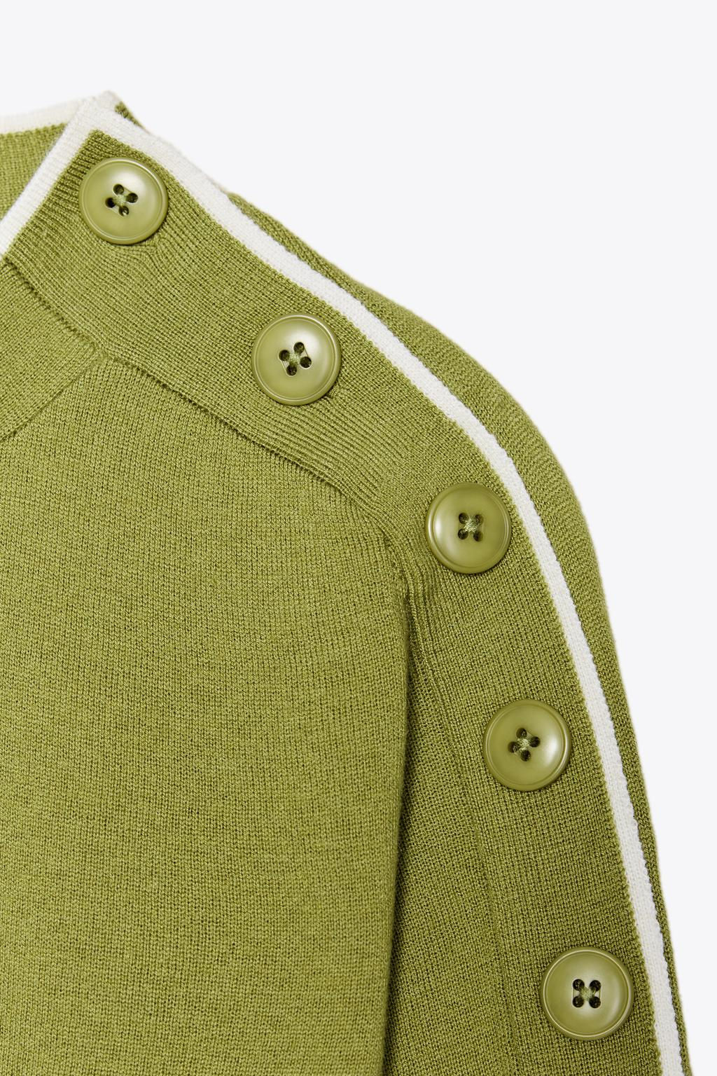 KNIT SWEATER WITH SHOULDER BUTTONS - Zara фото 7