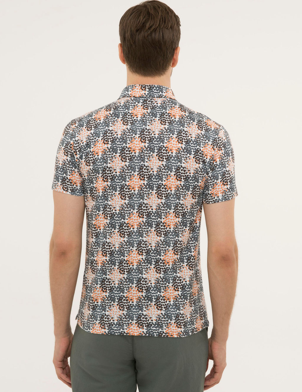 Темно-хаки футболка с воротником-поло - Cacharel фото 8