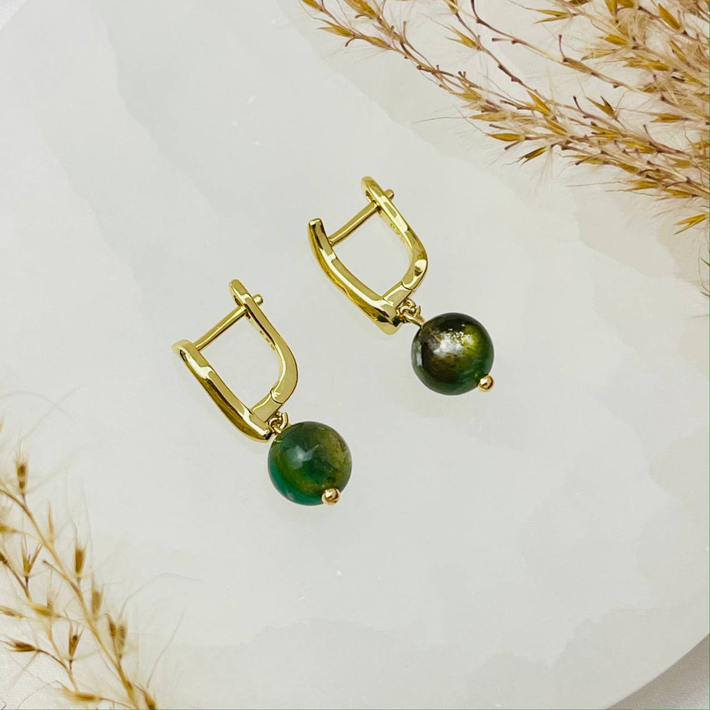 Серьги из Лепидолита "Мусковит"