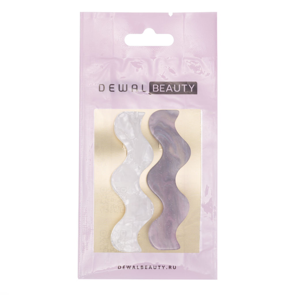 Заколка для волос 2 шт/ уп.. цвет сиреневый/белый DEWAL BEAUTY 3008BD  фото 3