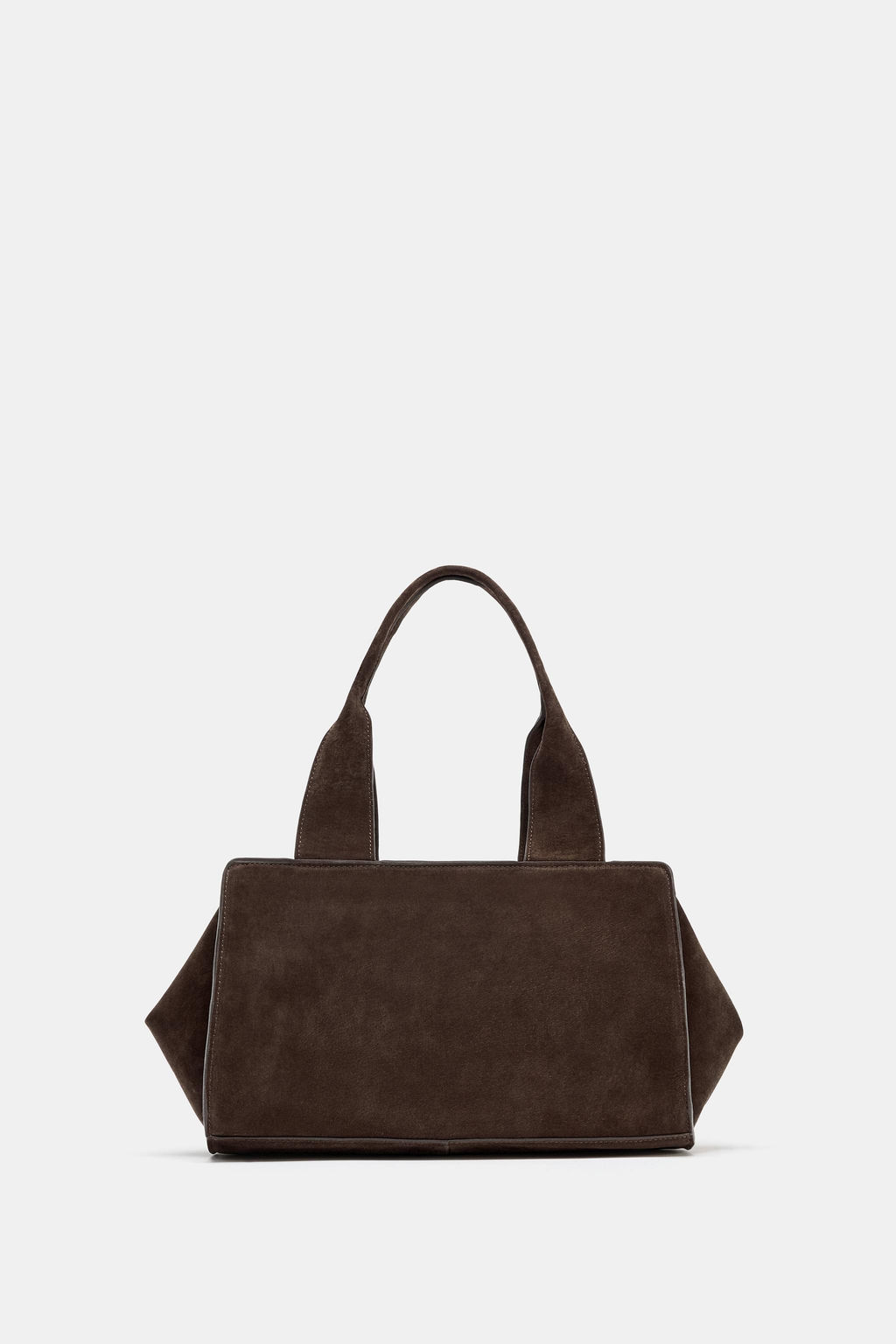 DOUBLE HANDLE SPLIT SUEDE LEATHER BAG - Zara фото 4