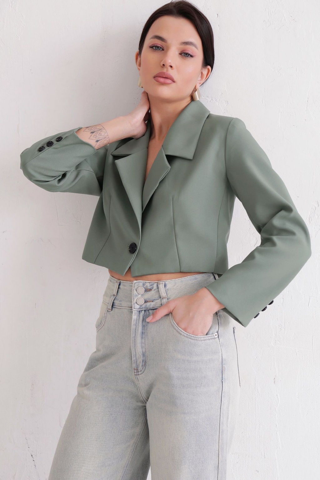 12175 Джинсы-трубы голубые - Martichelli фото 18