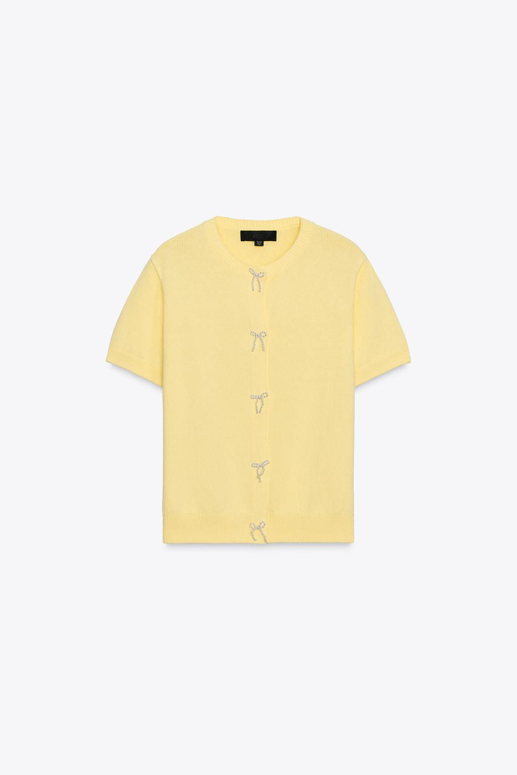 CARDIGAN WITH FAUX PEARL TIES - Zara фото 7