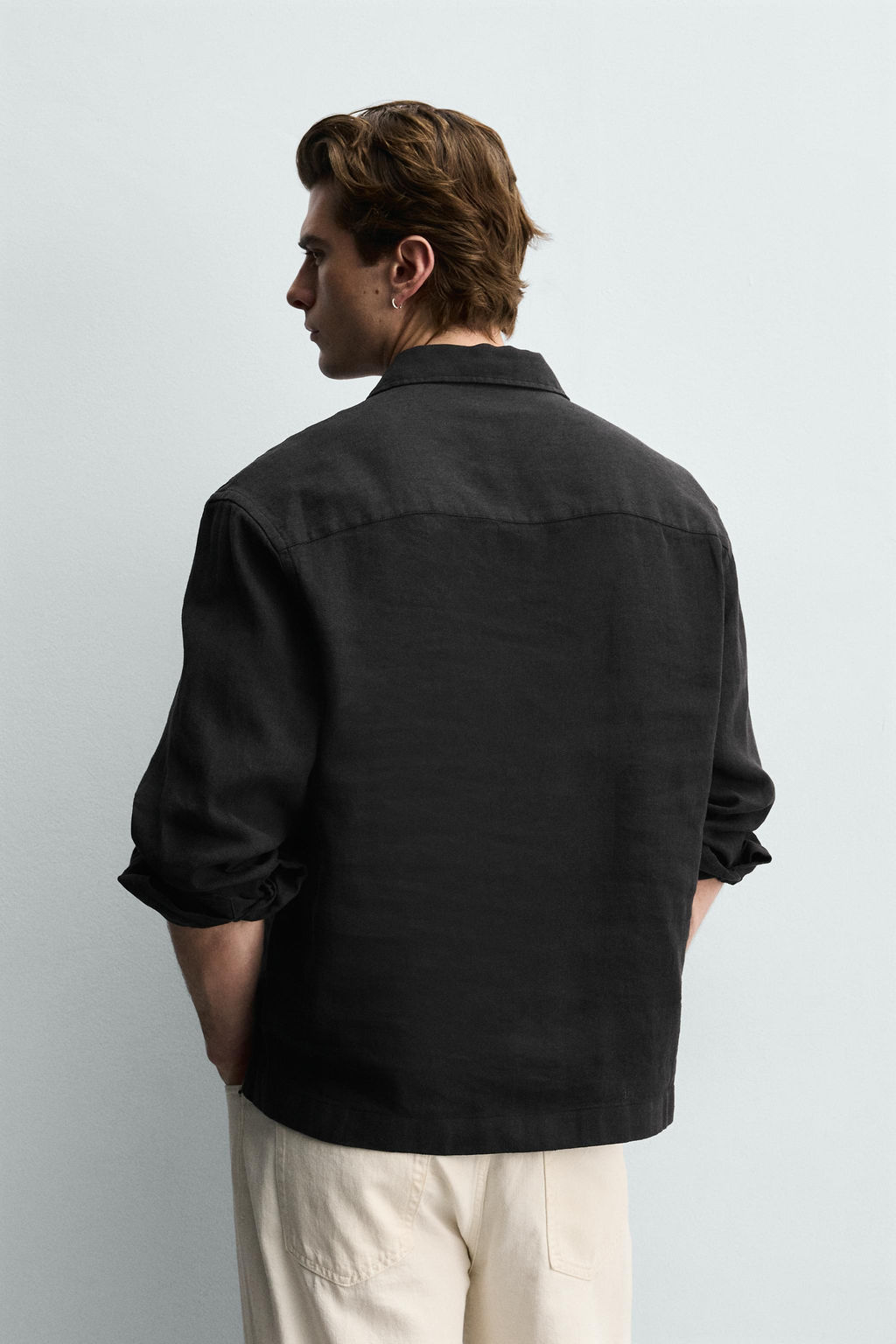CAMISA POLO ALGOD?N - LINO / Carb?n - Zara фото 3