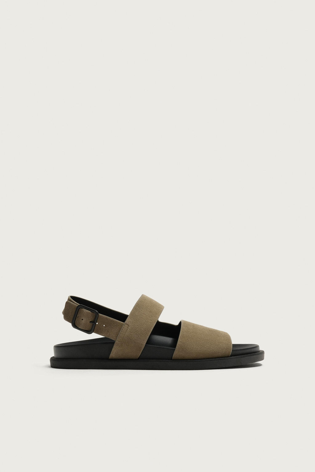 SANDALIA TIRAS PIEL / Gris Topo