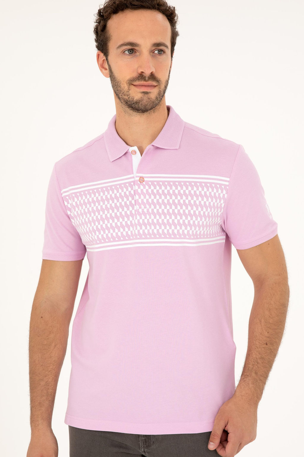U. S. Polo Assn / Мужская розовая футболка - U.s. polo assn фото 3