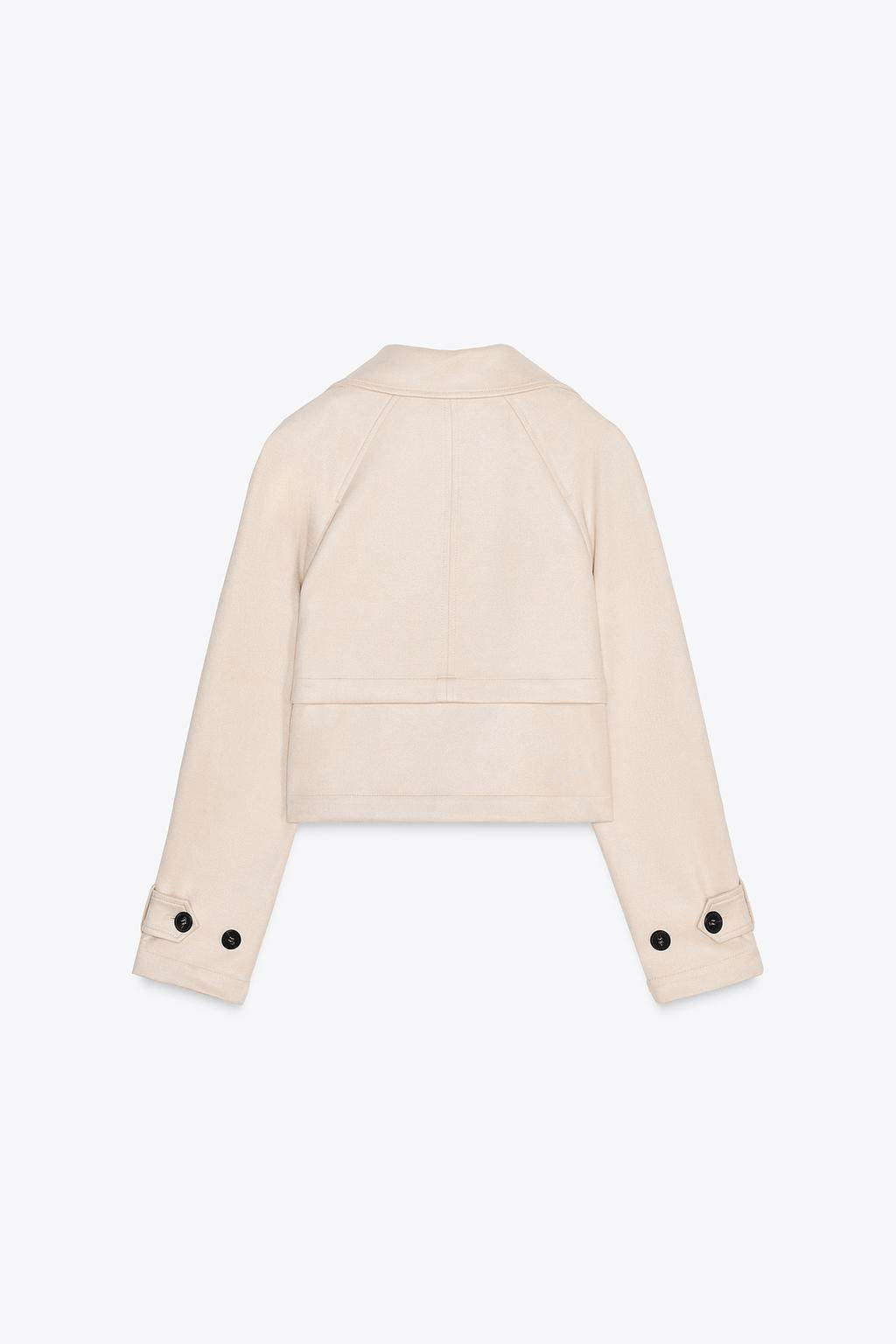 SHORT FAUX SUEDE TRENCH COAT - Zara фото 6