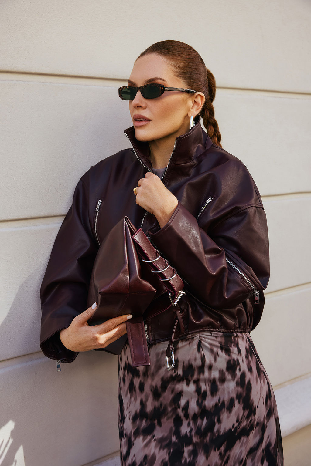 Kahverengi Oversize Kal?p Suni Deri Bomber Ince Ceket Mont TWOAW26MO00053 - Trendyolmilla фото 9