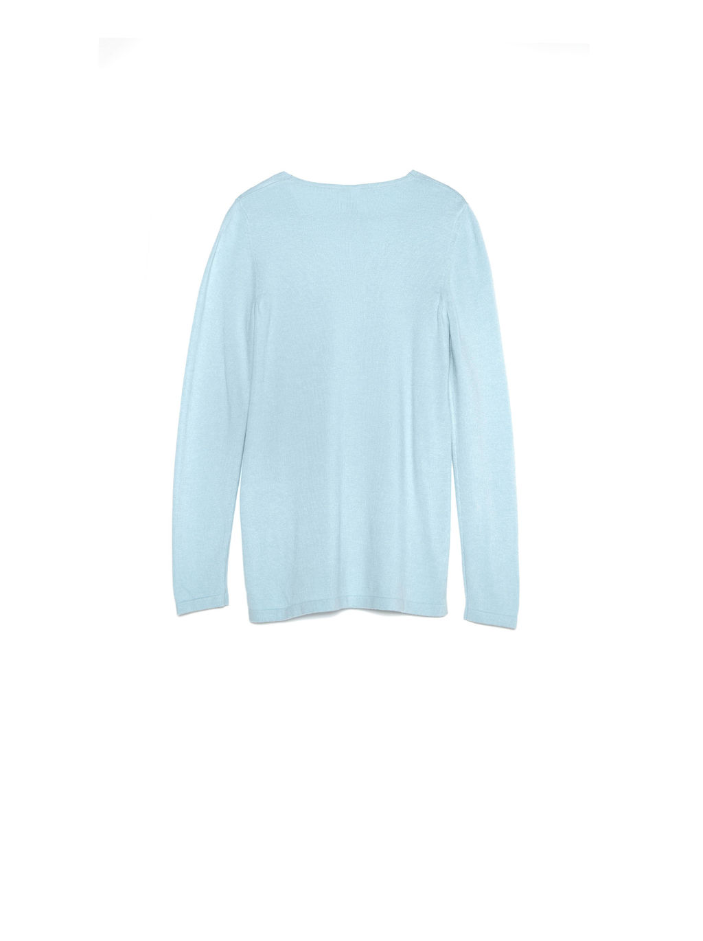 CONTE Удлиненный вязаный пуловер с разрезами по бокам LDK 056 pastel blue