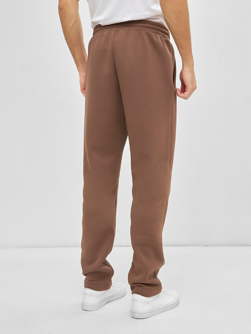 Теплые однотонные брюки в кофейном цвете кофе 181234